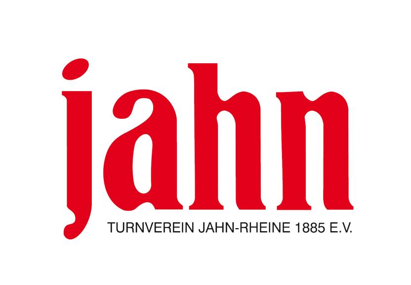 Logo des Turnvereins Jahn-Rheine 1885 e.V. mit dem Schriftzug &bdquo;jahna&ldquo; in roten Gro&szlig;buchstaben.