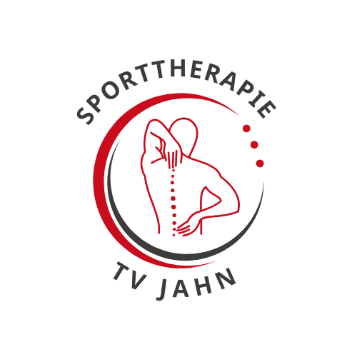 Logo von Sporttherapie TV Jahn, zeigt einen stilisierten menschlichen K&ouml;rper mit betontem R&uuml;cken und Wirbels&auml;ule.